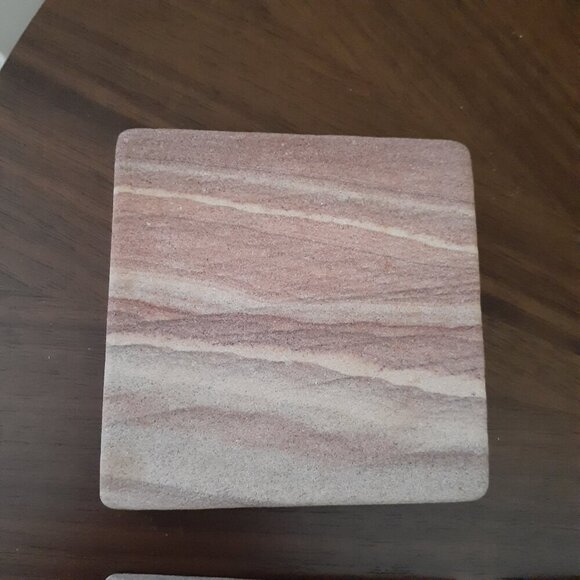 Rainbow Sandstone Square Set of 4 Cork Back Coasters - Picture 5 of 8